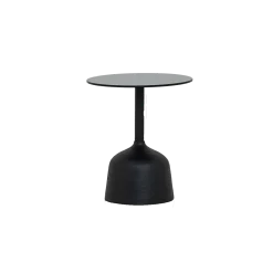 Tower Living Bijzettafel Elba Glas Zwart Rond 40cm