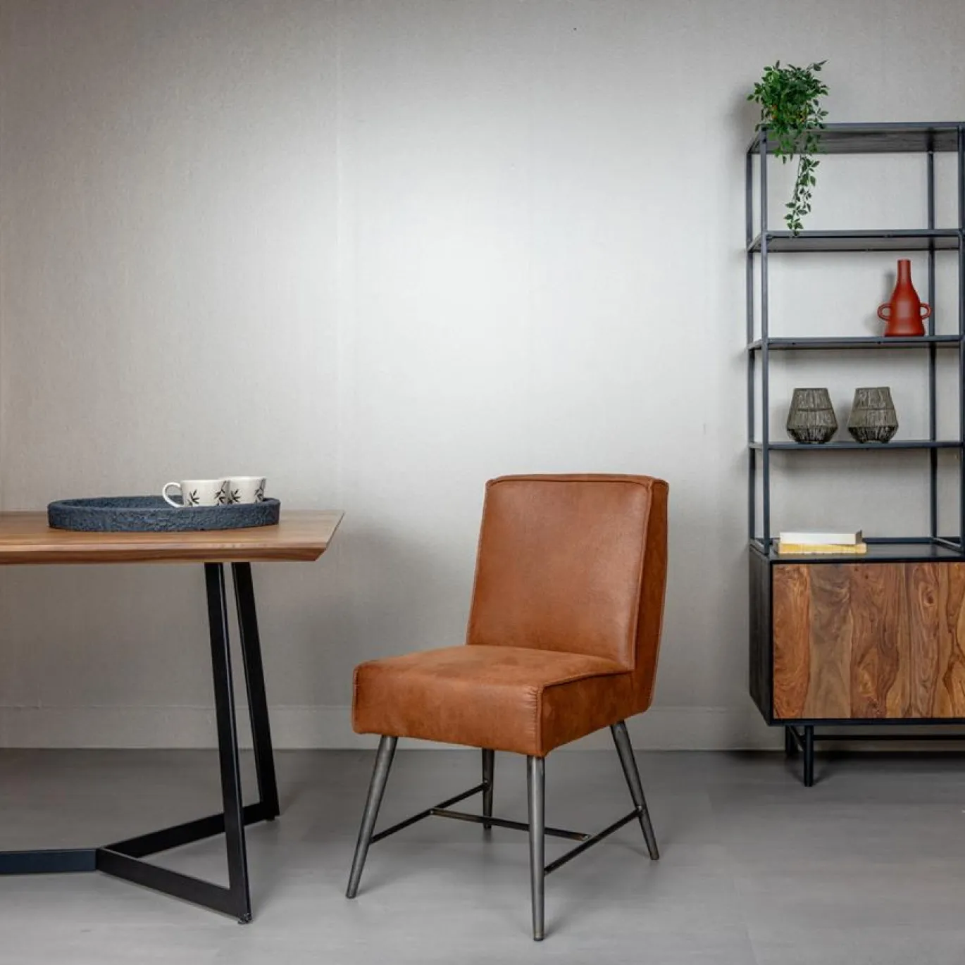 Tower Living Eetkamerstoel Belmonte Stof Cherokee 8 Cognac