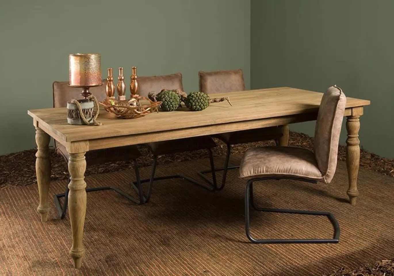 Tower Living Eetkamertafel Bologna 160cm Bruin