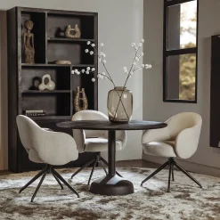 Tower Living Eetkamertafel Elba Zwart Rond 120cm