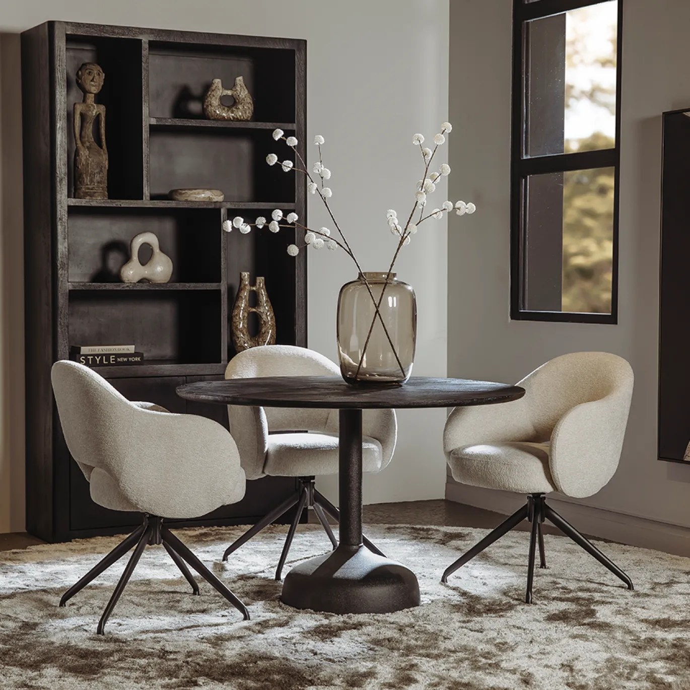 Tower Living Eetkamertafel Elba Zwart Rond 120cm