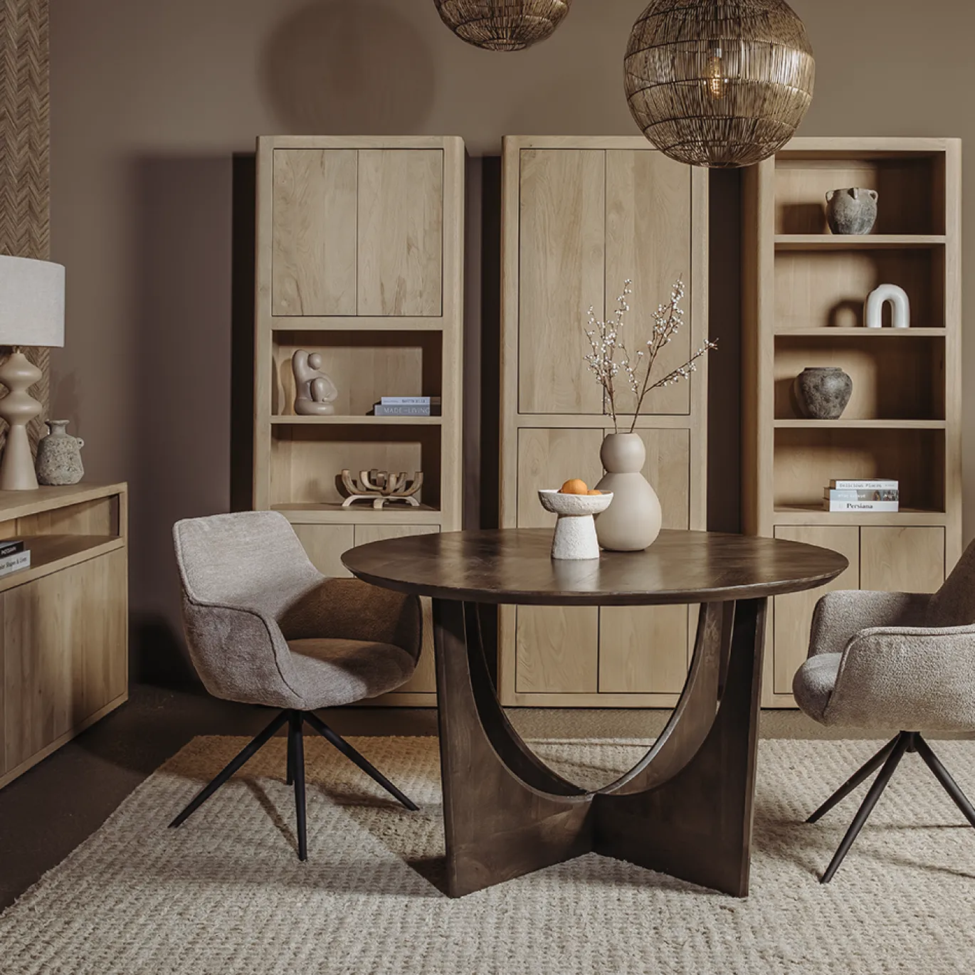 Tower Living Eetkamertafel Fermo Rond Olijfbruin 130cm