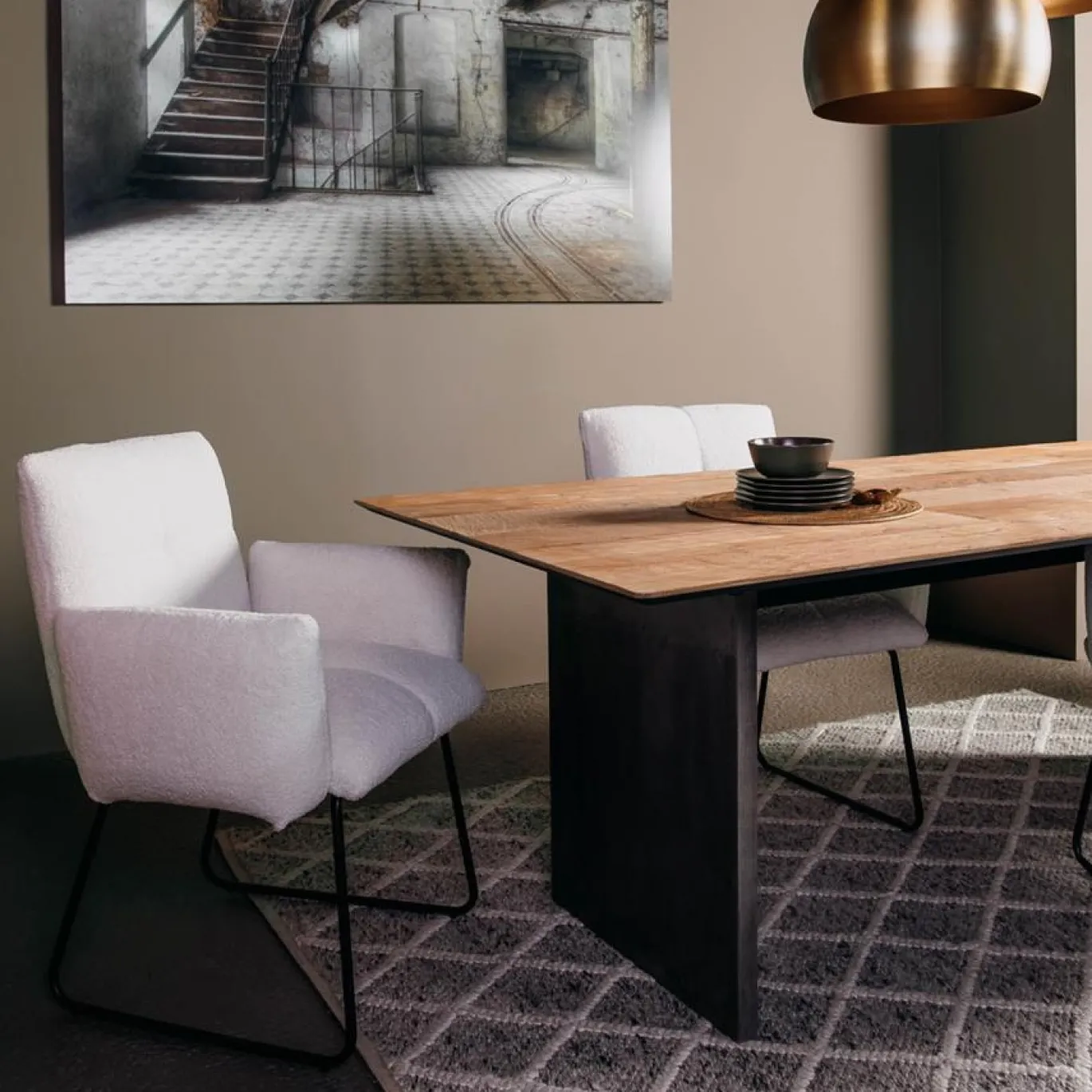 Tower Living Eetkamertafel Ora 200cm Bruin