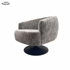 Tower Living Fauteuil Barga Stof Ted 8 Wit-grijs (draaibaar)