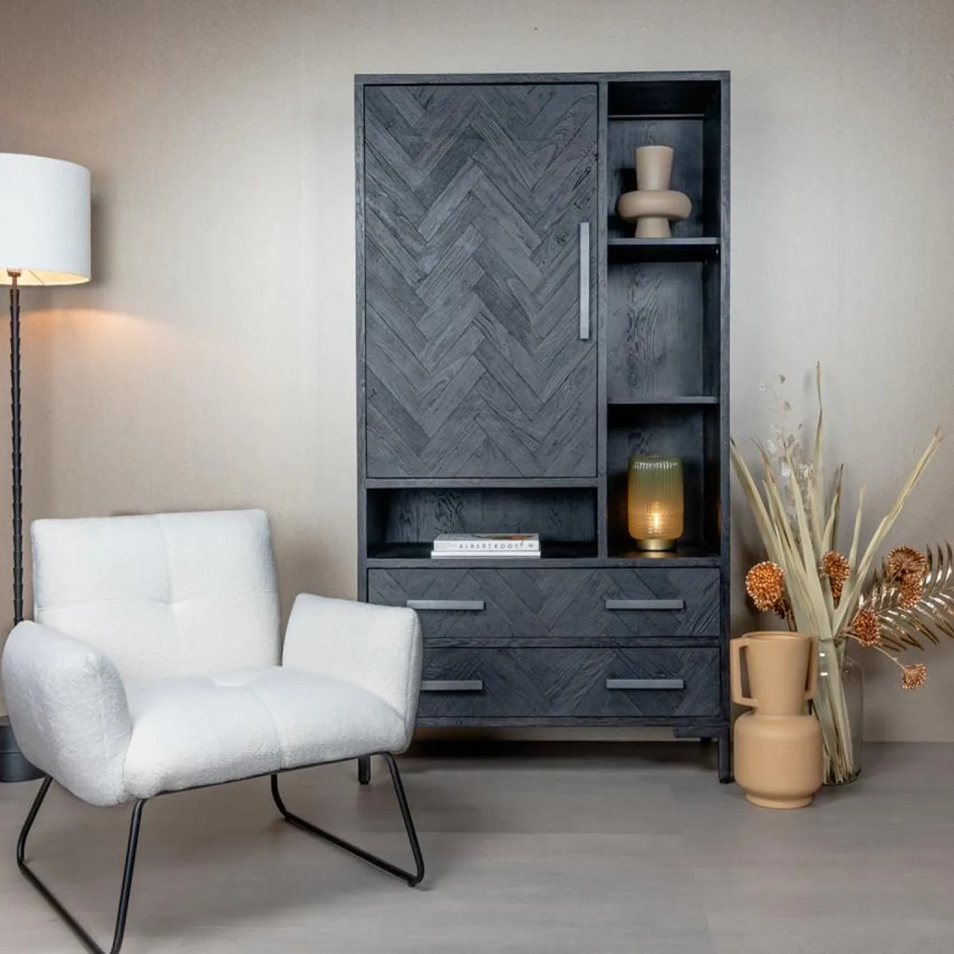 Tower Living Fauteuil Dante Stof Teddy Wit