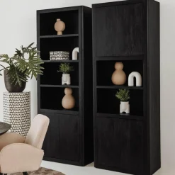 Tower Living Opbergkast Tenna 80cm Zwart Met 2 Open Vakken