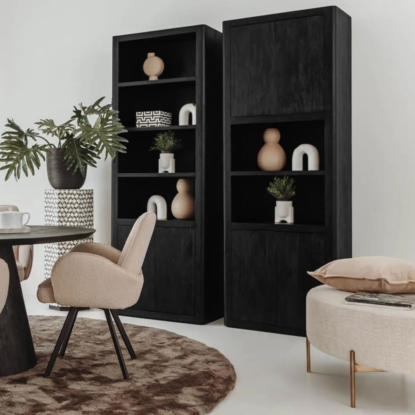 Tower Living Opbergkast Tenna 80cm Zwart Met 2 Open Vakken