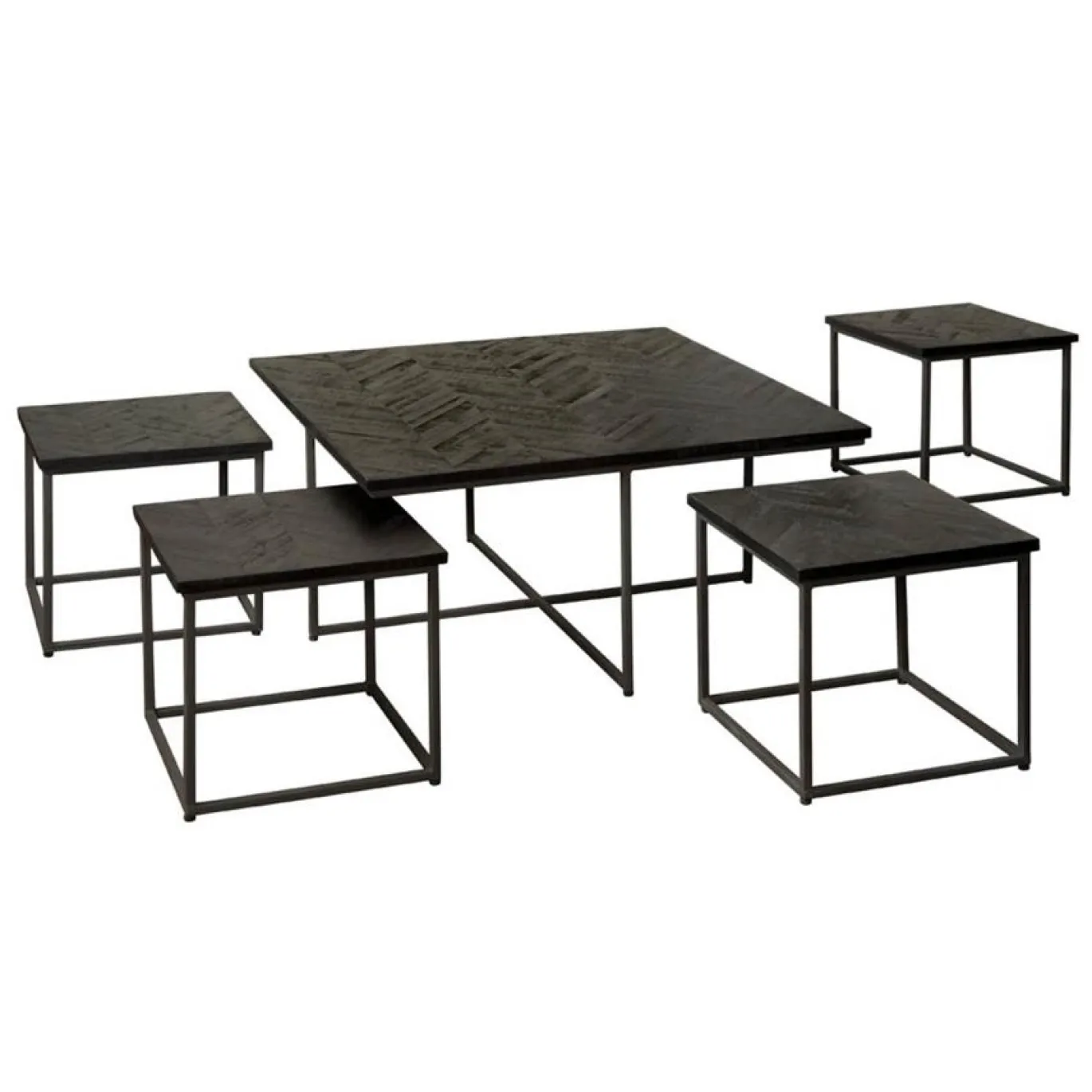 Tower Living Salontafel Via Set Vanaf 40cm Zwart