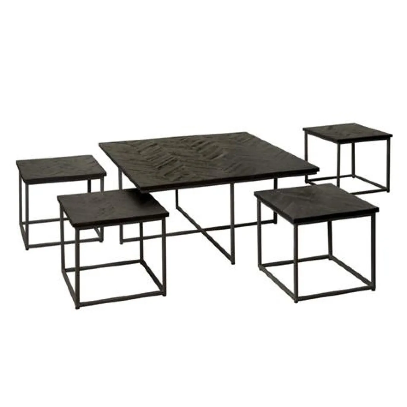 Tower Living Salontafel Via Set Vanaf 40cm Zwart