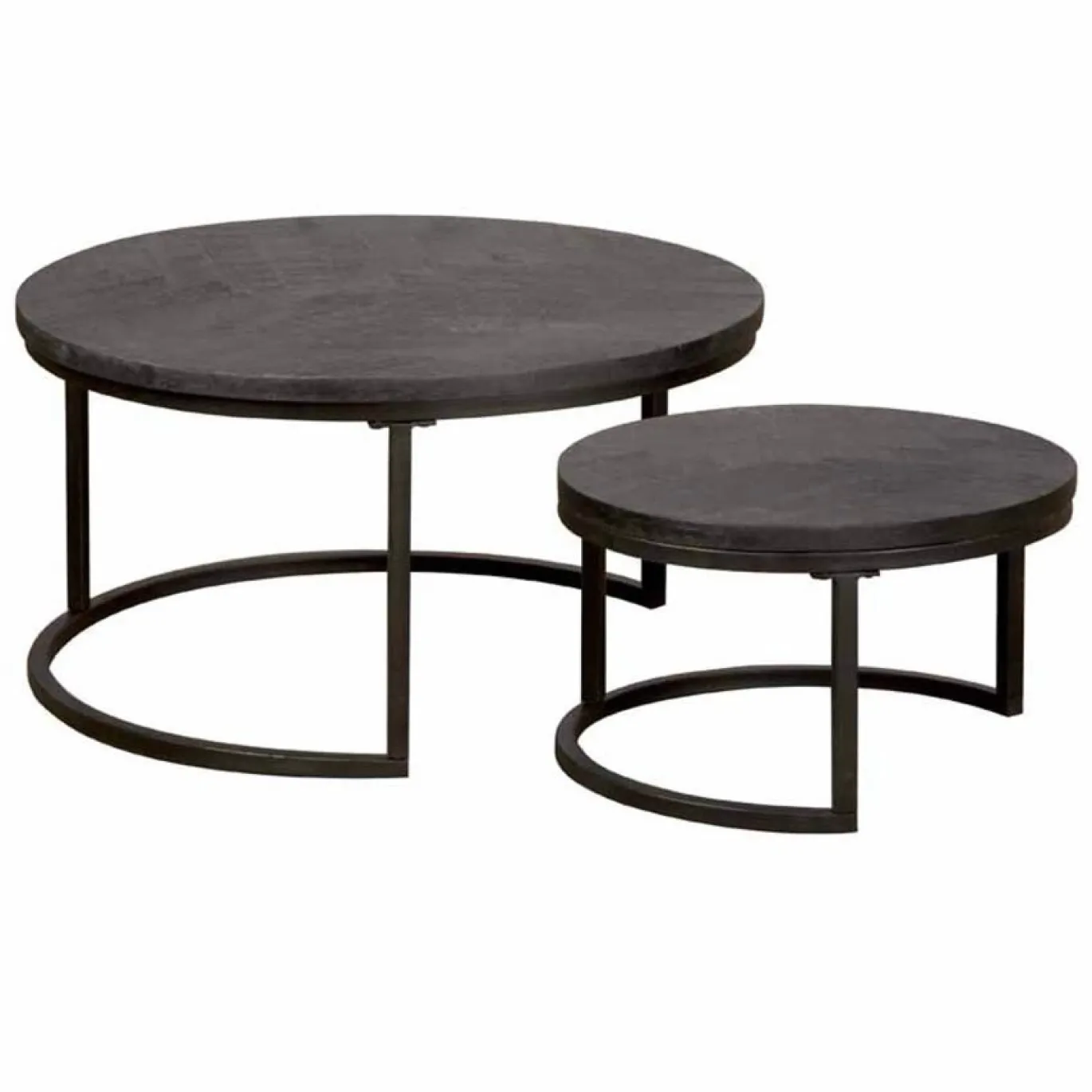 Tower Living Salontafel Viola Rond Set van 2 Zwart