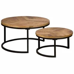 Tower Living Salontafel Viola Set Naturel Rond 55cm