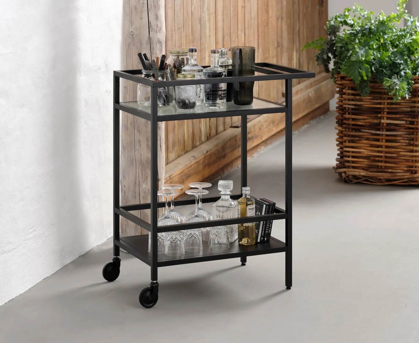 Trolley Bronco Zwart Metaal - Giga Living