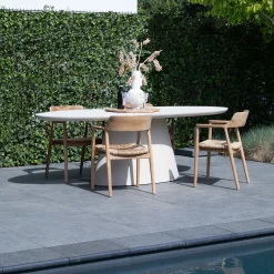 Tuintafel Cleo Ovaal Beige 160cm - Giga Meubel