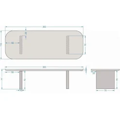 Tuintafel Maya Deens Ovaal Beige 300cm - Giga Meubel