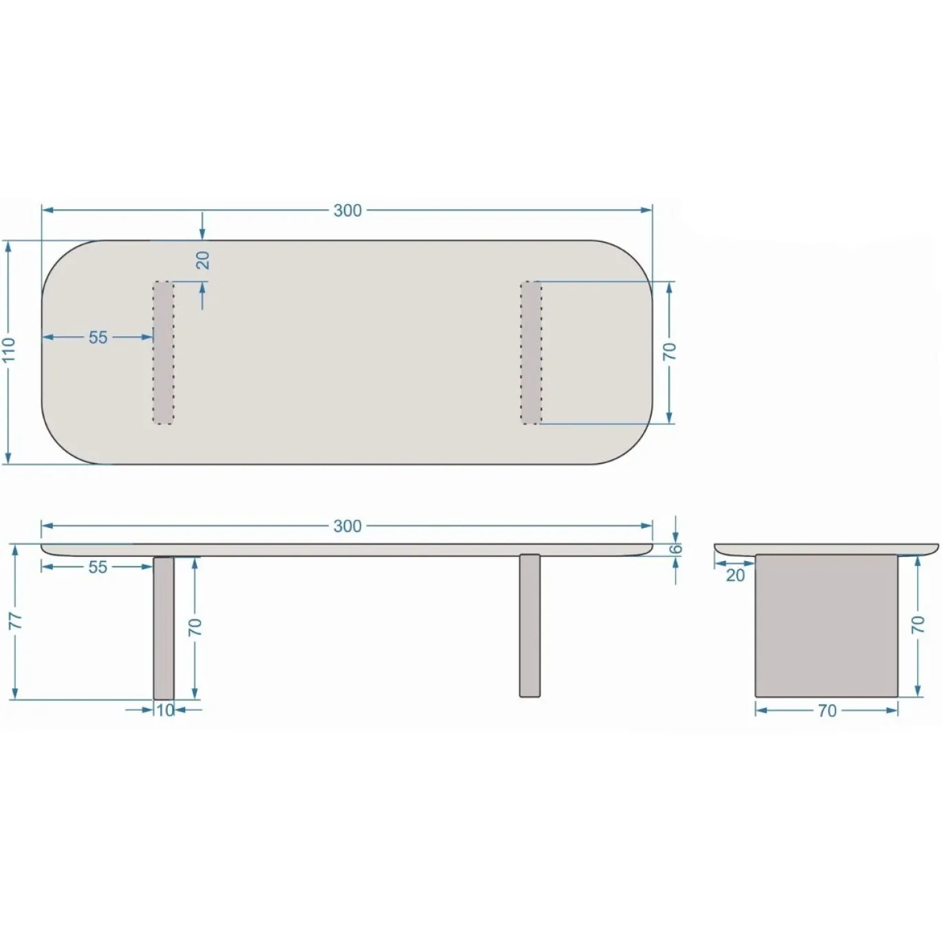 Tuintafel Maya Deens Ovaal Beige 300cm - Giga Meubel