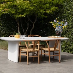 Tuintafel Maya Deens Ovaal Wit 240cm - Giga Meubel