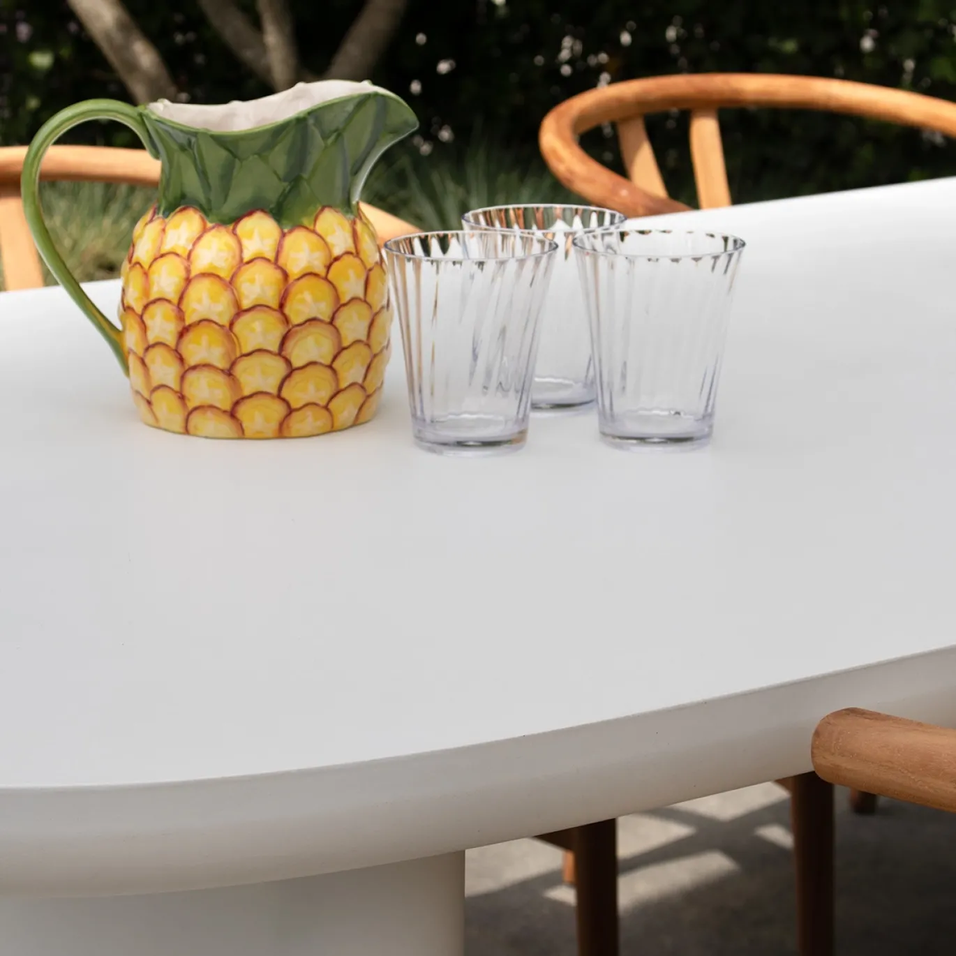 Tuintafel Maya Deens Ovaal Wit 240cm - Giga Meubel