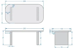 Tuintafel Maya Deens Ovaal Wit 240cm - Giga Meubel