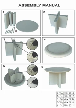 Tuintafel Miso Rond Beige Ø120cm - Giga Meubel
