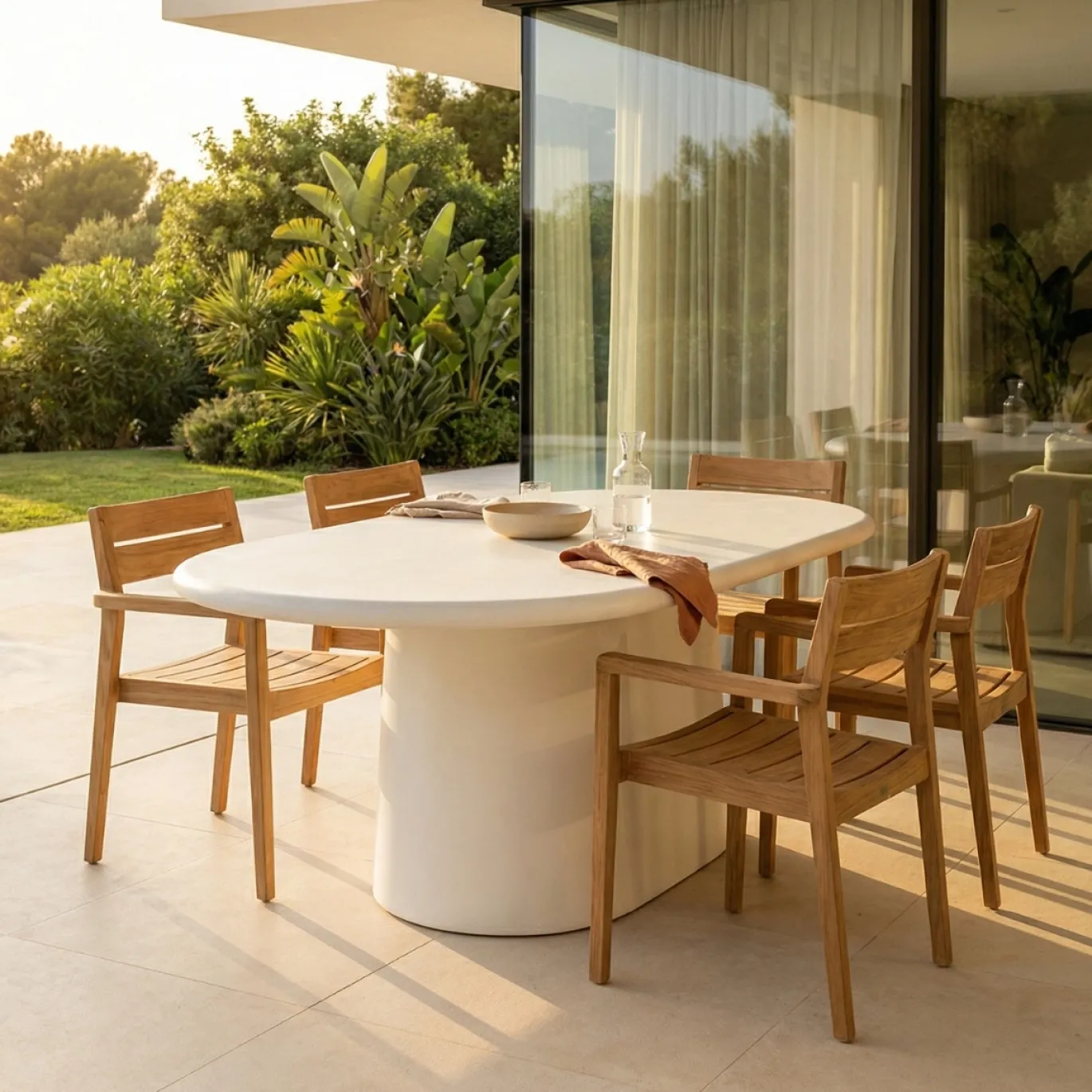 Tuintafel Romy Off-White Ovaal 200cm - Giga Meubel