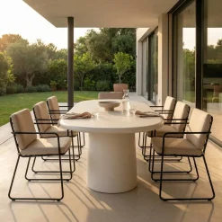 Tuintafel Romy Off-White Ovaal 200cm - Giga Meubel