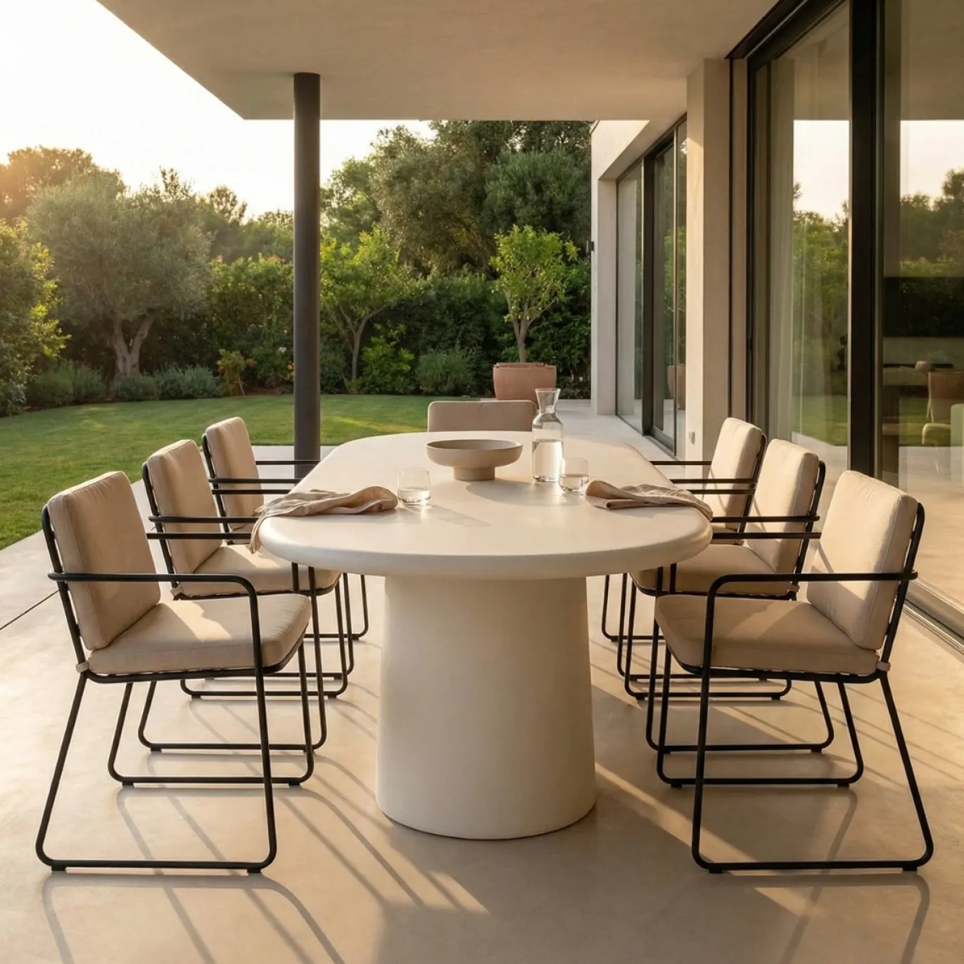 Tuintafel Romy Off-White Ovaal 200cm - Giga Meubel