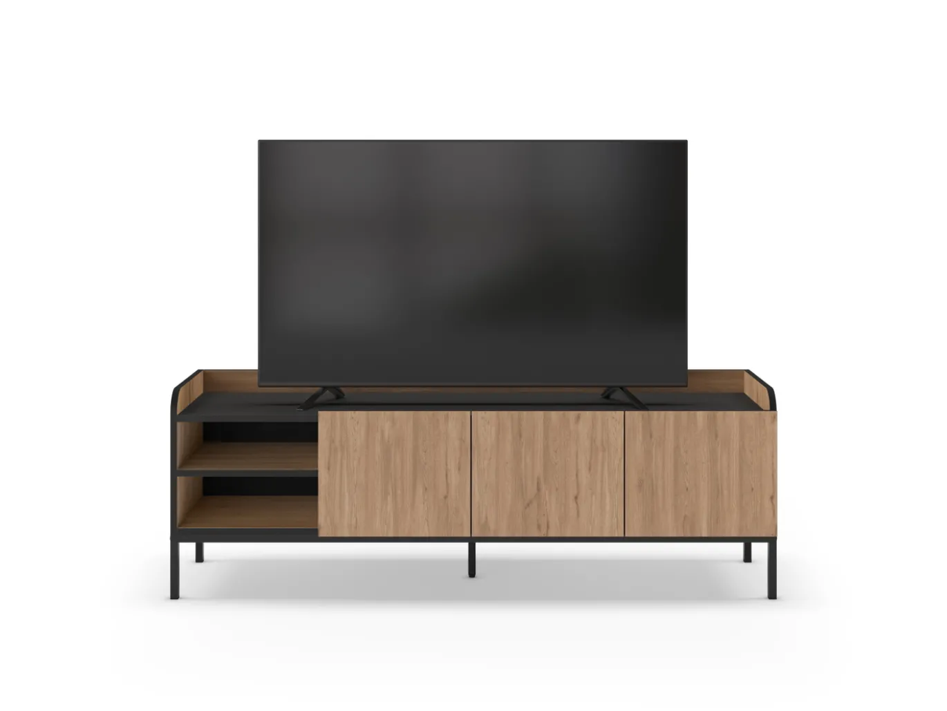 Tv-meubel Adara 3d2v 160cm Naturel/zwart - Giga Meubel