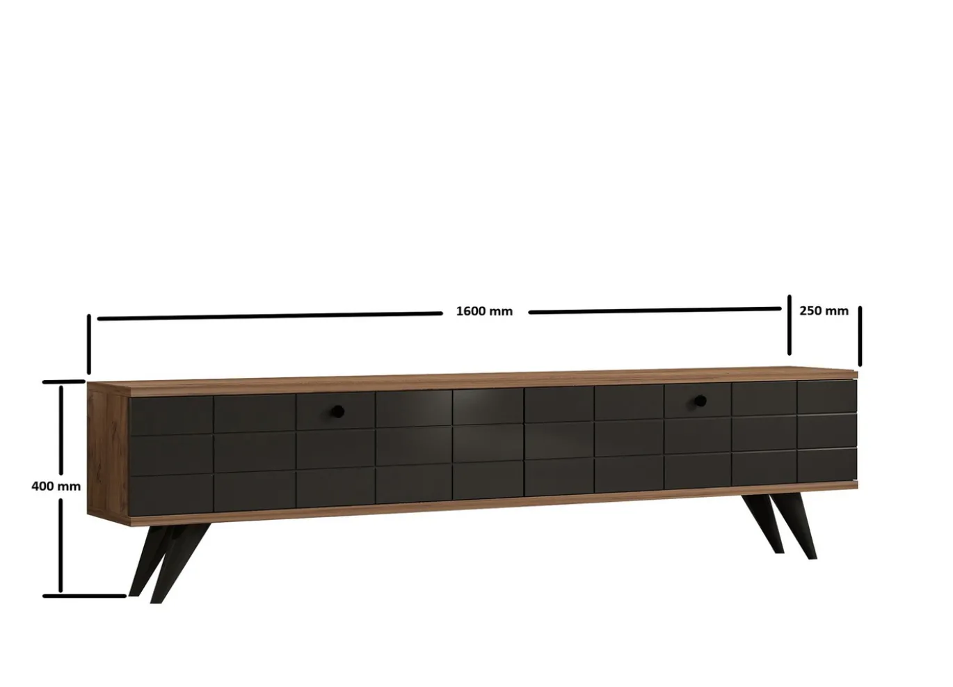 Tv-meubel Alberi Antraciet/Bruin 160cm