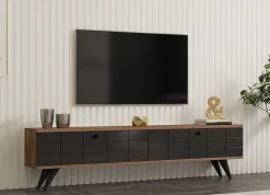 Tv-meubel Alberi Antraciet/Bruin 160cm