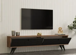 Tv-meubel Alberi Antraciet/Bruin 160cm