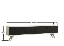 Tv-meubel Alberi Antraciet/Wit 160cm