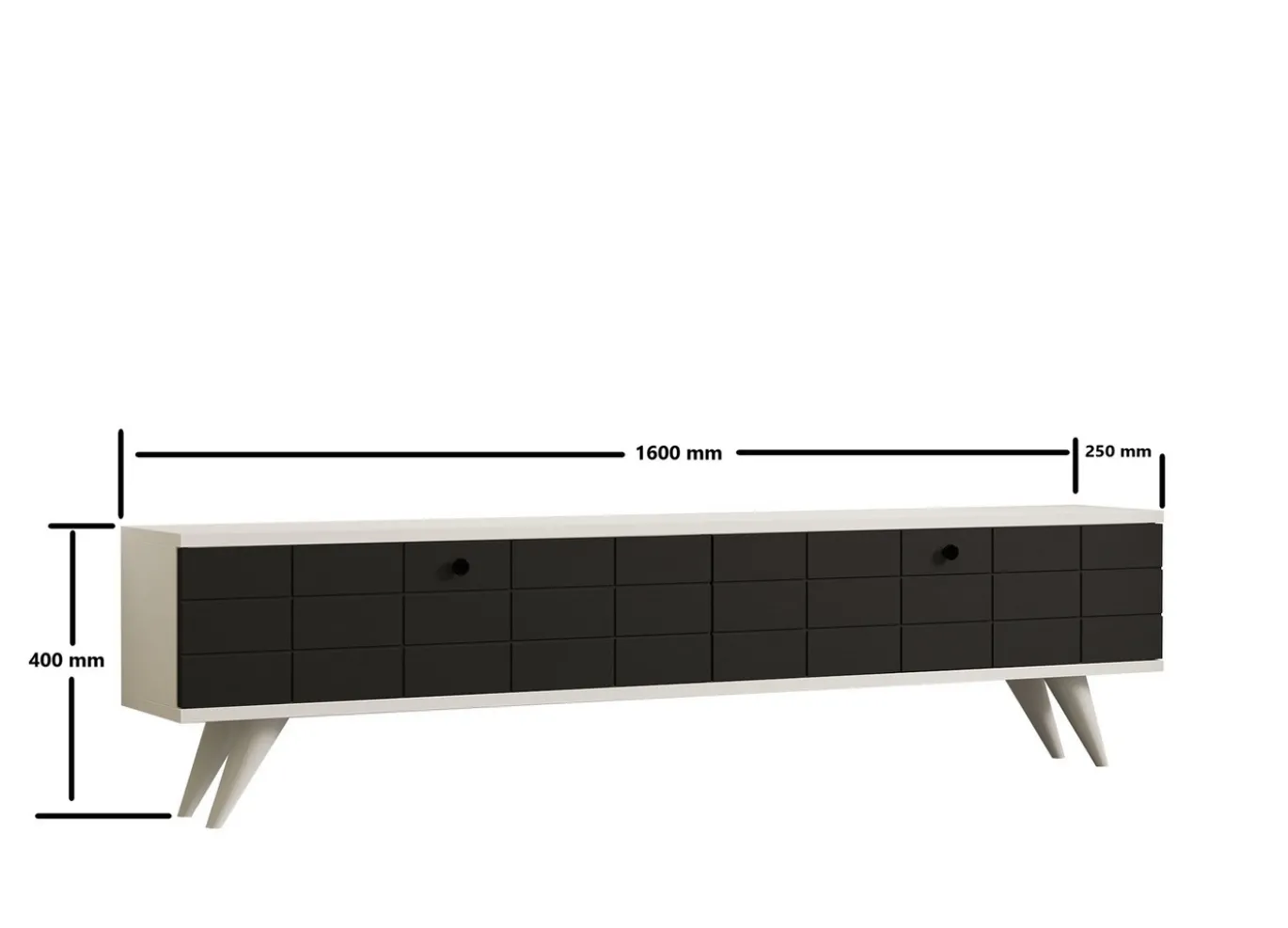 Tv-meubel Alberi Antraciet/Wit 160cm