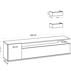 Tv-meubel Alika Naturel 180cm