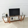 Tv-meubel Amalfi Glas/Walnoot 160cm