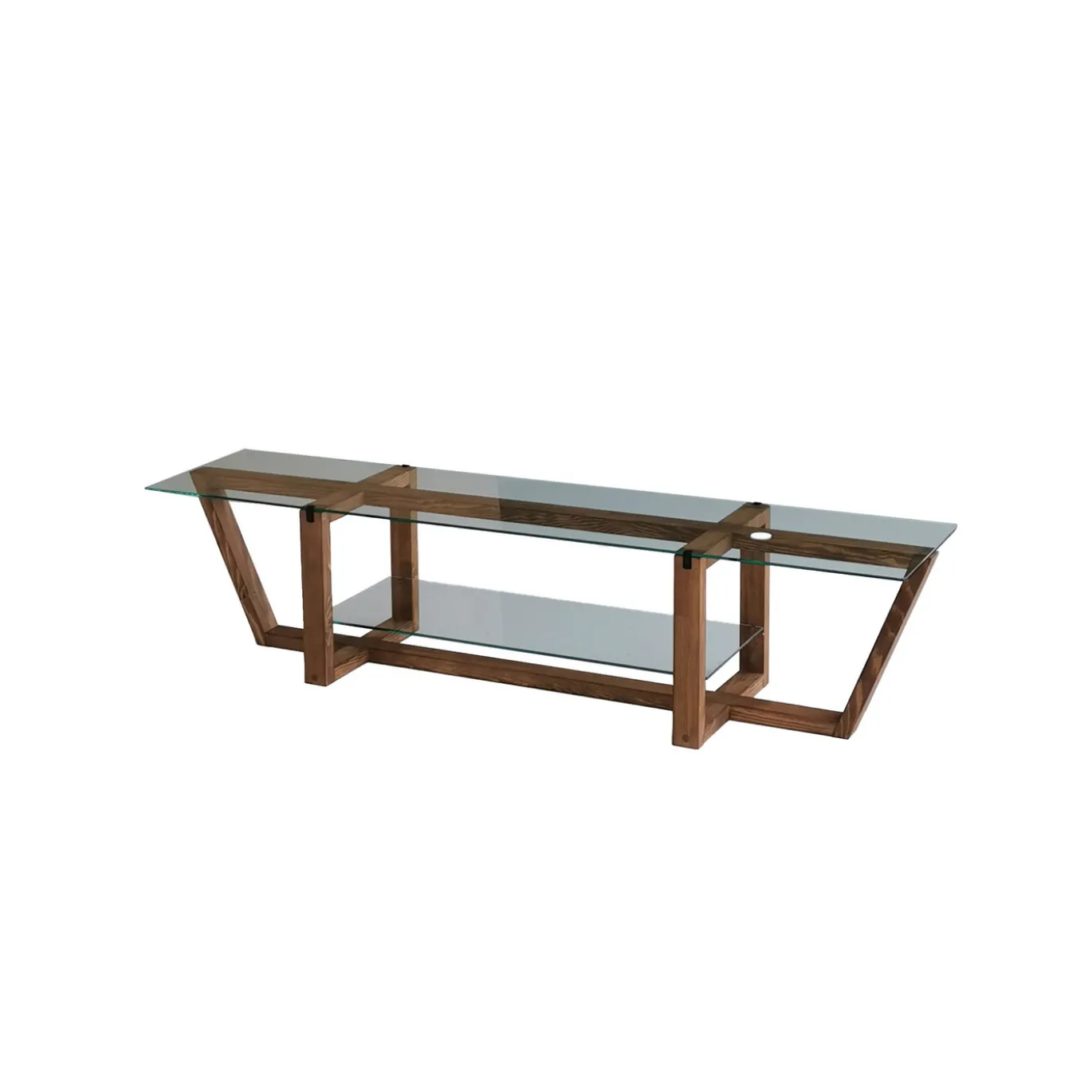 Tv-meubel Amalfi Glas/Walnoot 160cm
