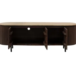 Tv-meubel Amber Donkerbruin Travertin 160cm - Giga Meubel
