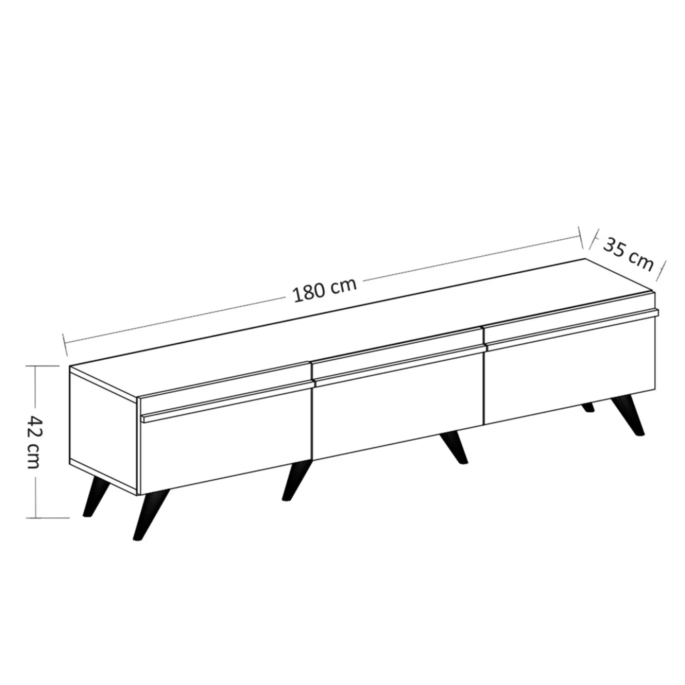 Tv-meubel Amsterdam Antraciet 180cm