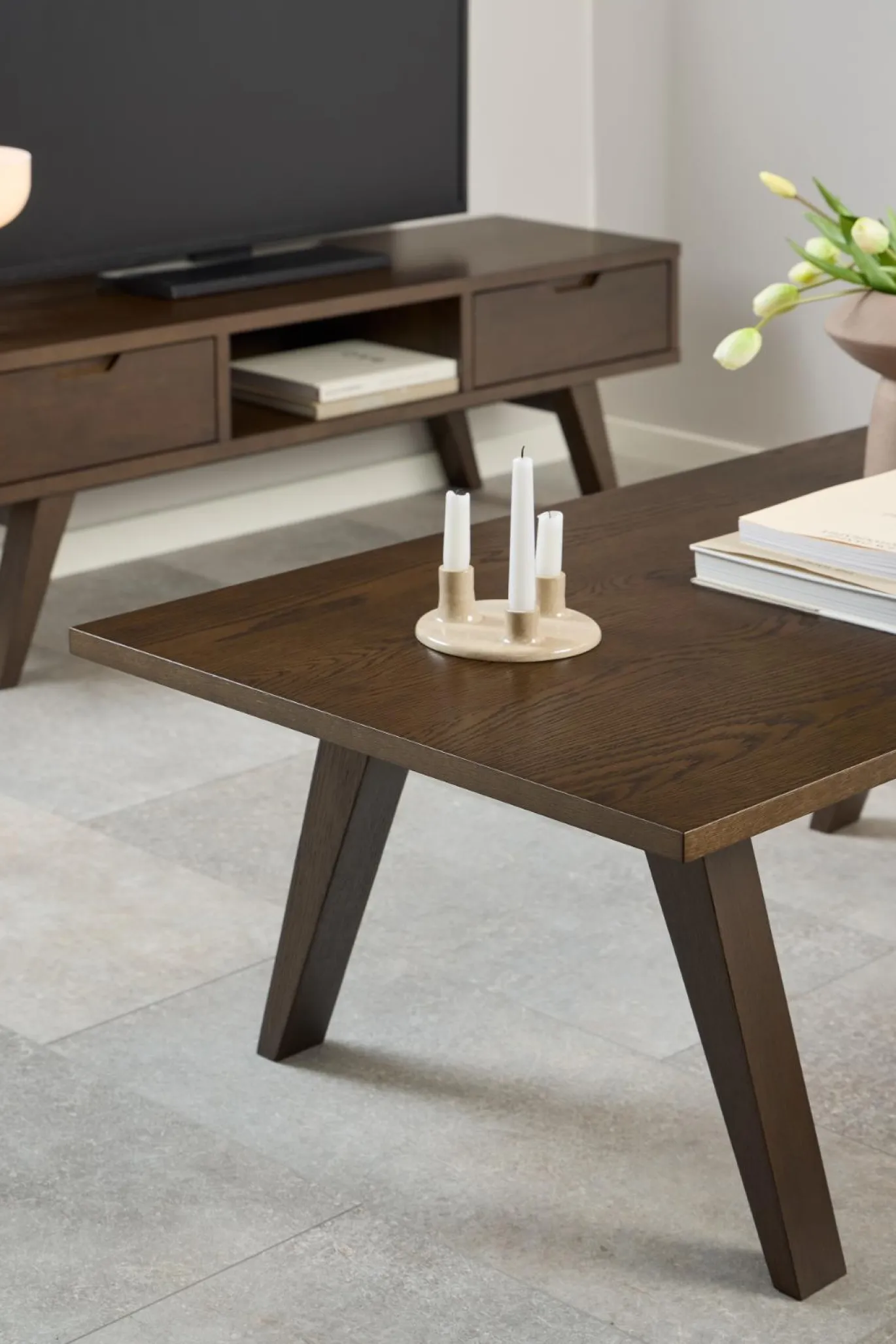 Tv-meubel Annie Eikenfineer Smoke 150cm - Giga Living