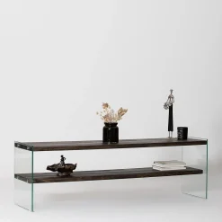 Tv-meubel Aqua Antraciet/Glas 140cm