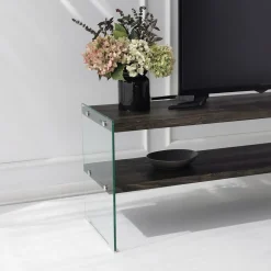 Tv-meubel Aqua Antraciet/Glas 140cm