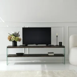 Tv-meubel Aqua Antraciet/Glas 140cm