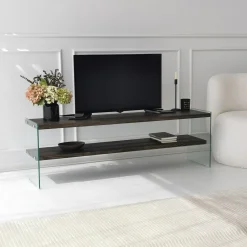 Tv-meubel Aqua Antraciet/Glas 140cm