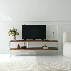Tv-meubel Aqua Bruin/Glas 140cm