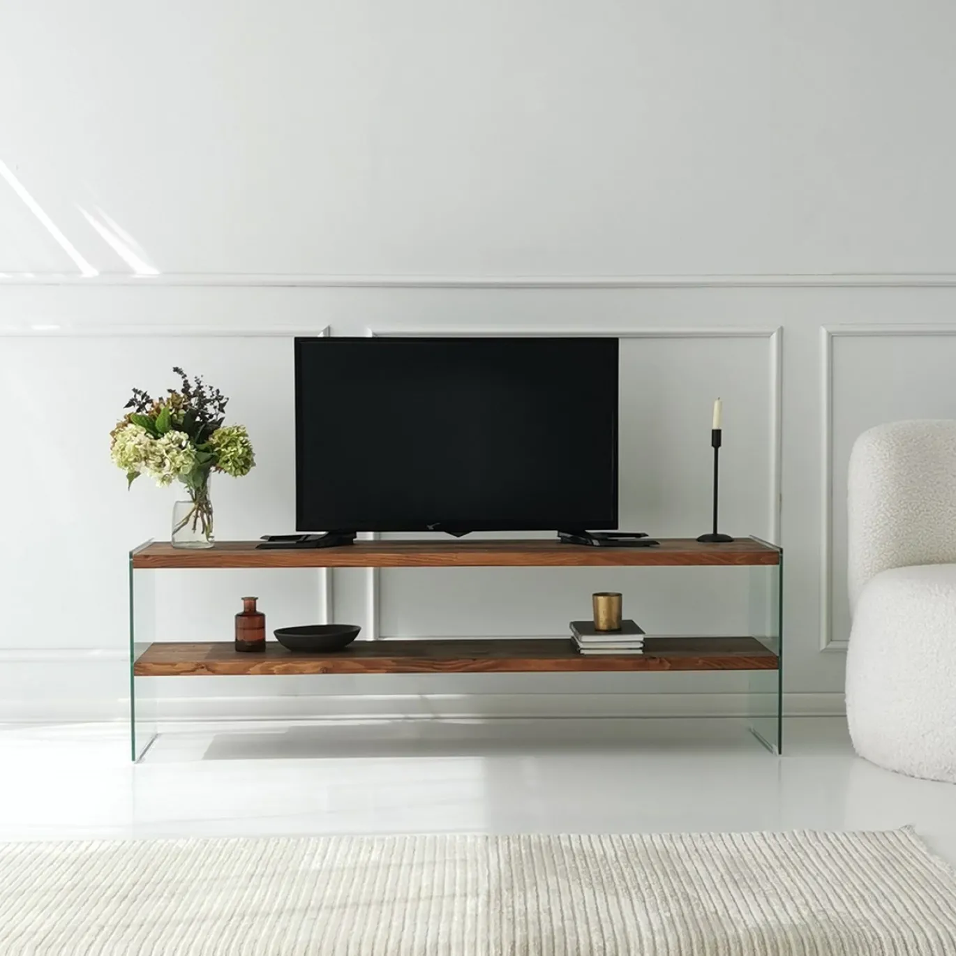 Tv-meubel Aqua Bruin/Glas 140cm