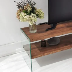 Tv-meubel Aqua Bruin/Glas 140cm