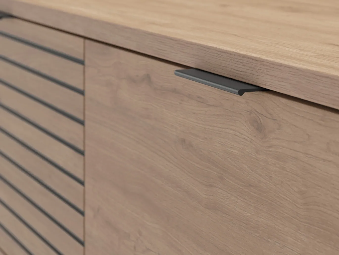 Tv-meubel Ariel 3L 180cm Naturel met Metaal - Giga Meubel