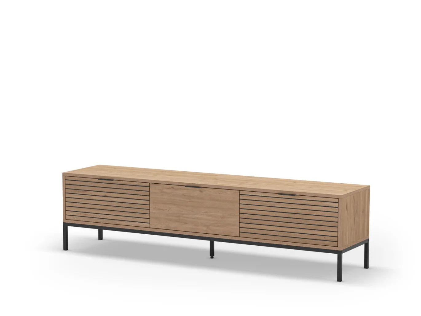 Tv-meubel Ariel 3L 180cm Naturel met Metaal - Giga Meubel