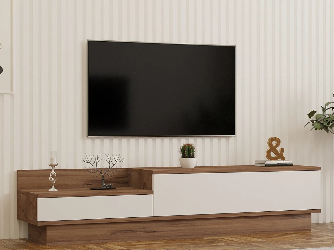 Tv-meubel Barko Beige/Bruin 160cm