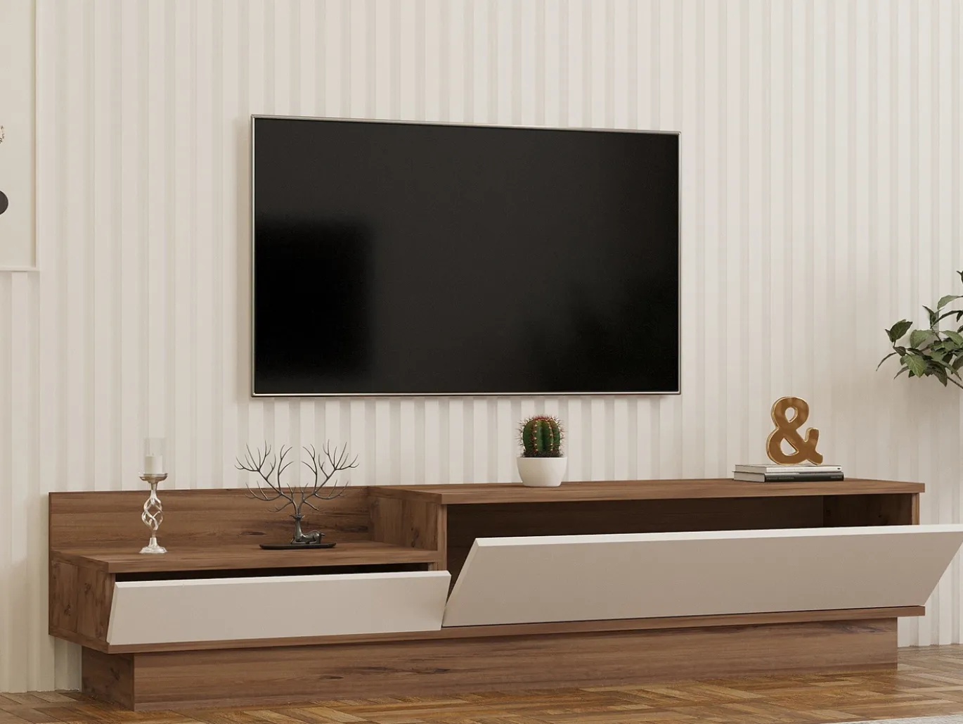 Tv-meubel Barko Beige/Bruin 160cm