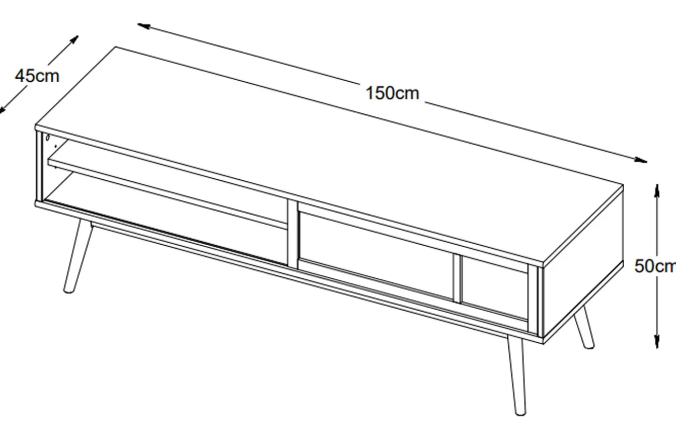Tv-meubel Barrali Smoked Eiken 150cm - Giga Living